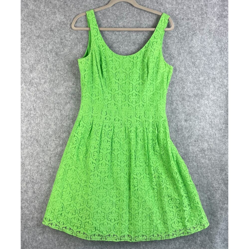 Lilly Pulitzer Posey Daisy Lane Lace Dress Womens 8 Green Sleeveless Resort